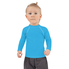 Cool Comfort: Kid's Girls Long Sleeve Rash Guards in Solid Color - Cyan Exclusive Girls Kids Long Sleeve Solid Color Swimwear