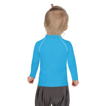 Cool Comfort: Kid's Girls Long Sleeve Rash Guards in Solid Color - Cyan Exclusive Girls Kids Long Sleeve Solid Color Swimwear