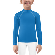 Cool Comfort: Kid's Long Sleeve Rash Guards in Solid Color - Azul Exclusive Girls Kids Long Sleeve Rash Guard Solid Color Swimwear