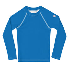 Cool Comfort: Kid's Long Sleeve Rash Guards in Solid Color - Azul Exclusive Girls Kids Long Sleeve Rash Guard Solid Color Swimwear