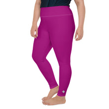 Curve-Hugging Style: Women's Plus Size Solid Yoga Leggings - Fresh Eggplant Exclusive Leggings Plus Size Solid Color Tights Womens
