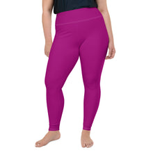 Curve-Hugging Style: Women's Plus Size Solid Yoga Leggings - Fresh Eggplant Exclusive Leggings Plus Size Solid Color Tights Womens