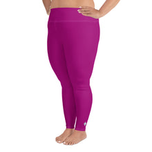Curve-Hugging Style: Women's Plus Size Solid Yoga Leggings - Fresh Eggplant Exclusive Leggings Plus Size Solid Color Tights Womens