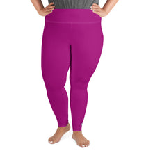 Curve-Hugging Style: Women's Plus Size Solid Yoga Leggings - Fresh Eggplant Exclusive Leggings Plus Size Solid Color Tights Womens