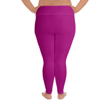 Curve-Hugging Style: Women's Plus Size Solid Yoga Leggings - Fresh Eggplant Exclusive Leggings Plus Size Solid Color Tights Womens