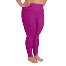 Curve-Hugging Style: Women's Plus Size Solid Yoga Leggings - Fresh Eggplant Exclusive Leggings Plus Size Solid Color Tights Womens