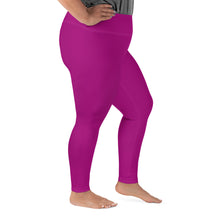 Curve-Hugging Style: Women's Plus Size Solid Yoga Leggings - Fresh Eggplant Exclusive Leggings Plus Size Solid Color Tights Womens