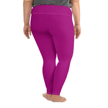 Curve-Hugging Style: Women's Plus Size Solid Yoga Leggings - Fresh Eggplant Exclusive Leggings Plus Size Solid Color Tights Womens