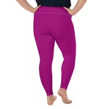 Curve-Hugging Style: Women's Plus Size Solid Yoga Leggings - Fresh Eggplant Exclusive Leggings Plus Size Solid Color Tights Womens
