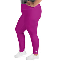 Curve-Hugging Style: Women's Plus Size Solid Yoga Leggings - Fresh Eggplant Exclusive Leggings Plus Size Solid Color Tights Womens