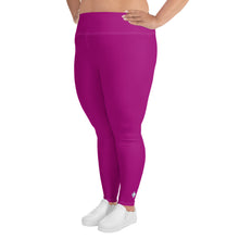 Curve-Hugging Style: Women's Plus Size Solid Yoga Leggings - Fresh Eggplant Exclusive Leggings Plus Size Solid Color Tights Womens