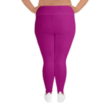 Curve-Hugging Style: Women's Plus Size Solid Yoga Leggings - Fresh Eggplant Exclusive Leggings Plus Size Solid Color Tights Womens