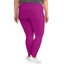 Curve-Hugging Style: Women's Plus Size Solid Yoga Leggings - Fresh Eggplant Exclusive Leggings Plus Size Solid Color Tights Womens