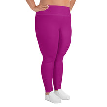 Curve-Hugging Style: Women's Plus Size Solid Yoga Leggings - Fresh Eggplant Exclusive Leggings Plus Size Solid Color Tights Womens