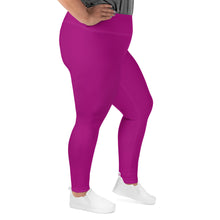 Curve-Hugging Style: Women's Plus Size Solid Yoga Leggings - Fresh Eggplant Exclusive Leggings Plus Size Solid Color Tights Womens