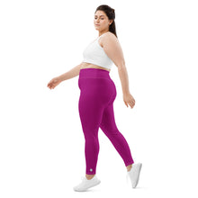 Curve-Hugging Style: Women's Plus Size Solid Yoga Leggings - Fresh Eggplant Exclusive Leggings Plus Size Solid Color Tights Womens