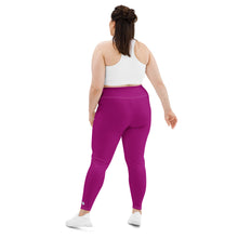 Curve-Hugging Style: Women's Plus Size Solid Yoga Leggings - Fresh Eggplant Exclusive Leggings Plus Size Solid Color Tights Womens