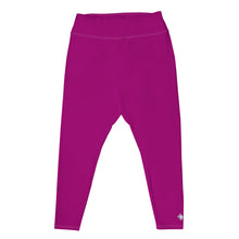 Curve-Hugging Style: Women's Plus Size Solid Yoga Leggings - Fresh Eggplant Exclusive Leggings Plus Size Solid Color Tights Womens