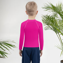 Dynamic Defense: Boys' Solid Color Long Sleeve Rash Guards - Hollywood Cerise Boys Exclusive Kids Long Sleeve Rash Guard Solid Color