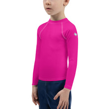 Dynamic Defense: Boys' Solid Color Long Sleeve Rash Guards - Hollywood Cerise Boys Exclusive Kids Long Sleeve Rash Guard Solid Color