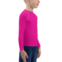 Dynamic Defense: Boys' Solid Color Long Sleeve Rash Guards - Hollywood Cerise Boys Exclusive Kids Long Sleeve Rash Guard Solid Color