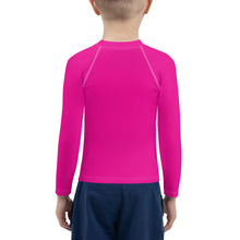 Dynamic Defense: Boys' Solid Color Long Sleeve Rash Guards - Hollywood Cerise Boys Exclusive Kids Long Sleeve Rash Guard Solid Color