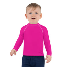 Dynamic Defense: Boys' Solid Color Long Sleeve Rash Guards - Hollywood Cerise Boys Exclusive Kids Long Sleeve Rash Guard Solid Color