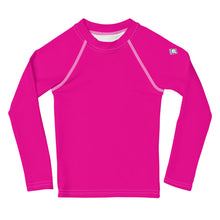 Dynamic Defense: Boys' Solid Color Long Sleeve Rash Guards - Hollywood Cerise Boys Exclusive Kids Long Sleeve Rash Guard Solid Color