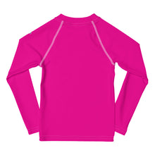 Dynamic Defense: Boys' Solid Color Long Sleeve Rash Guards - Hollywood Cerise Boys Exclusive Kids Long Sleeve Rash Guard Solid Color