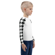 Dynamic Defense: Houndstooth Boy's Long Sleeve BJJ Rash Guard Boys Exclusive Houndstooth Kids Long Sleeve Rash Guard Swimwear