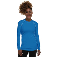Effortless Elegance: Women's Solid Color Rash Guard - Azul Exclusive Long Sleeve Rash Guard Solid Color Swimwear Womens