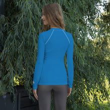 Effortless Elegance: Women's Solid Color Rash Guard - Azul Exclusive Long Sleeve Rash Guard Solid Color Swimwear Womens