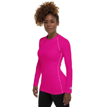 Elegant Essentials: Long Sleeve Solid Color Rash Guard for Women - Hollywood Cerise Exclusive Long Sleeve Rash Guard Solid Color Swimwear Womens
