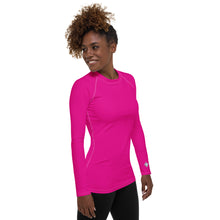 Elegant Essentials: Long Sleeve Solid Color Rash Guard for Women - Hollywood Cerise Exclusive Long Sleeve Rash Guard Solid Color Swimwear Womens