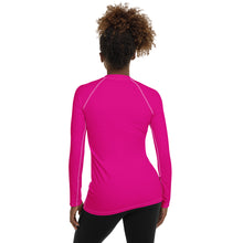 Elegant Essentials: Long Sleeve Solid Color Rash Guard for Women - Hollywood Cerise Exclusive Long Sleeve Rash Guard Solid Color Swimwear Womens
