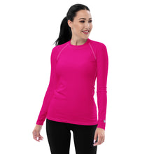 Elegant Essentials: Long Sleeve Solid Color Rash Guard for Women - Hollywood Cerise Exclusive Long Sleeve Rash Guard Solid Color Swimwear Womens