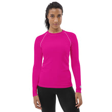 Elegant Essentials: Long Sleeve Solid Color Rash Guard for Women - Hollywood Cerise Exclusive Long Sleeve Rash Guard Solid Color Swimwear Womens