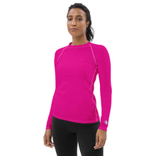 Elegant Essentials: Long Sleeve Solid Color Rash Guard for Women - Hollywood Cerise Exclusive Long Sleeve Rash Guard Solid Color Swimwear Womens