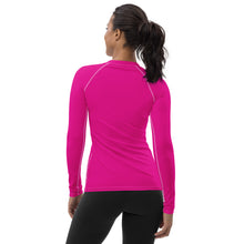 Elegant Essentials: Long Sleeve Solid Color Rash Guard for Women - Hollywood Cerise Exclusive Long Sleeve Rash Guard Solid Color Swimwear Womens