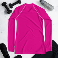 Elegant Essentials: Long Sleeve Solid Color Rash Guard for Women - Hollywood Cerise Exclusive Long Sleeve Rash Guard Solid Color Swimwear Womens