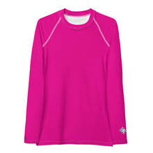 Elegant Essentials: Long Sleeve Solid Color Rash Guard for Women - Hollywood Cerise Exclusive Long Sleeve Rash Guard Solid Color Swimwear Womens