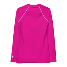 Elegant Essentials: Long Sleeve Solid Color Rash Guard for Women - Hollywood Cerise Exclusive Long Sleeve Rash Guard Solid Color Swimwear Womens