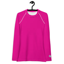 Elegant Essentials: Long Sleeve Solid Color Rash Guard for Women - Hollywood Cerise Exclusive Long Sleeve Rash Guard Solid Color Swimwear Womens