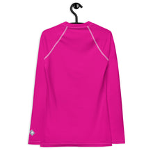 Elegant Essentials: Long Sleeve Solid Color Rash Guard for Women - Hollywood Cerise Exclusive Long Sleeve Rash Guard Solid Color Swimwear Womens