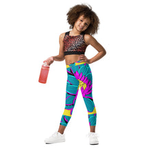 Elevate Your Girl's Active Style with Pop Art Inspired Yoga Pants 001 Dahlia Exclusive Girls Leggings