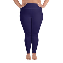 Elevate Your Workout: Women's Plus Size Solid Yoga Leggings - Midnight Blue Exclusive Leggings Plus Size Solid Color Tights Womens