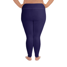 Elevate Your Workout: Women's Plus Size Solid Yoga Leggings - Midnight Blue Exclusive Leggings Plus Size Solid Color Tights Womens