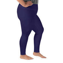 Elevate Your Workout: Women's Plus Size Solid Yoga Leggings - Midnight Blue Exclusive Leggings Plus Size Solid Color Tights Womens