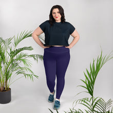Elevate Your Workout: Women's Plus Size Solid Yoga Leggings - Midnight Blue Exclusive Leggings Plus Size Solid Color Tights Womens
