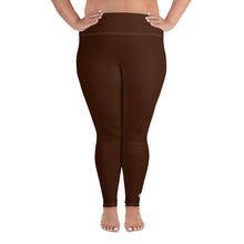 Empower Your Moves: Plus Size Solid Yoga Leggings for Women - Chocolate Exclusive Leggings Plus Size Solid Color Tights Womens